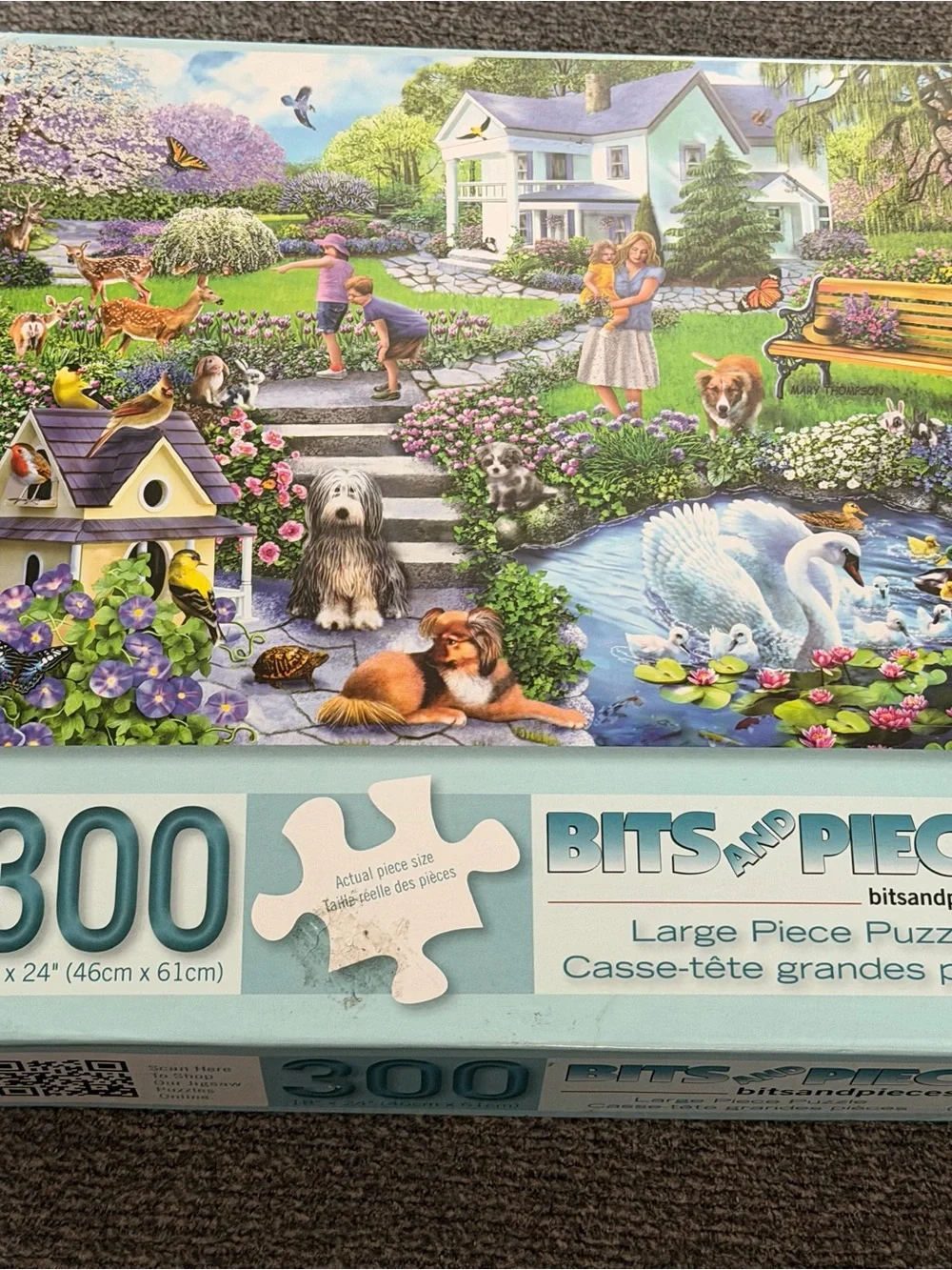 Bits and Pieces Lily Pond Mary Thompson 300 Piece Large Piece Jigsaw Puzzle